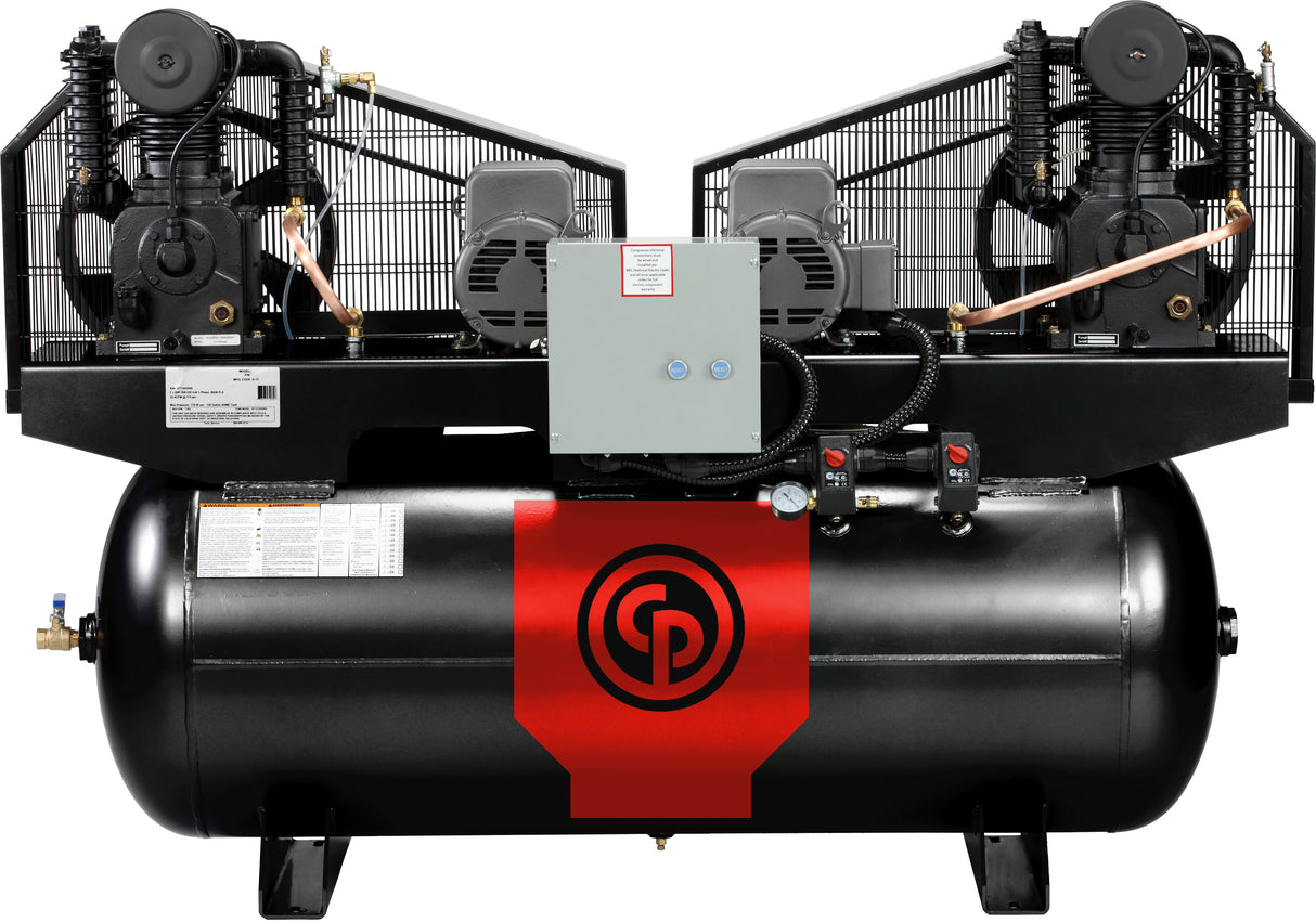 RCP-C Iron Series Duplex Two Stage Piston Air Compressor - 10 (2X5)HP