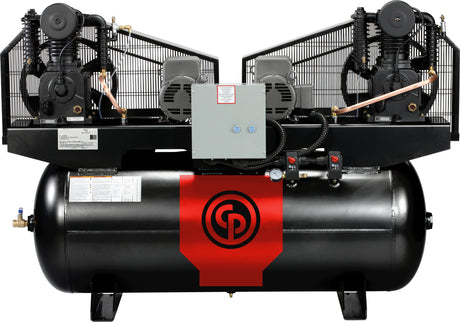 Chicago Pneumatic RCP-C Iron Series Duplex Two Stage Piston Air Compressor, 10 (2X5)HP,  #8090301378, #8090301386, #8090301394