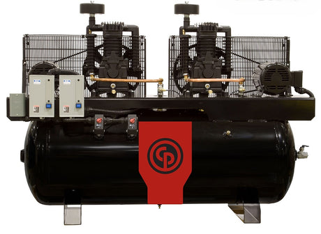 Chicago Pneumatic RCP-C Iron Series Duplex Two Stage Piston Air Compressor, 15 (2x7.5)HP, Exceptional Strength, #8090301410, #8090301428, #8090301402